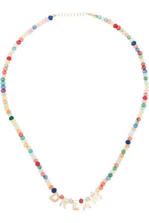 Roxanne First Collar Dream en oro de 14kt con cuentas de jade