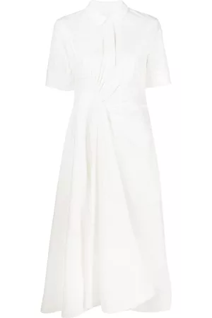 Jil Sander Vestido camisero midi con diseño fruncido