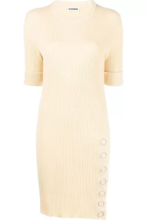 Jil Sander Vestido corto estilo túnica de canalé