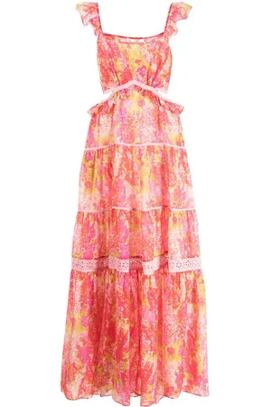 LOVESHACKFANCY Vestido largo con volantes