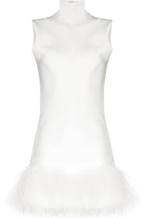 16Arlington Vestido corto Umiko con ribete de plumas