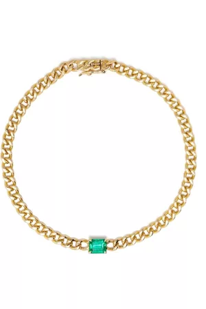 Anita Pulsera en oro amarillo de 18kt con esmeralda