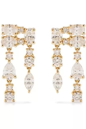 Anita Pendientes Maya en oro amarillo de 18kt con diamantes