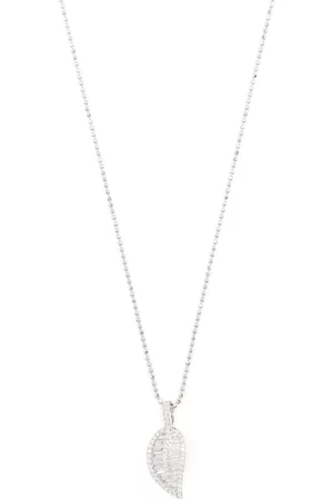 Anita Collar con motivo de hoja en oro blanco de 18kt con diamante