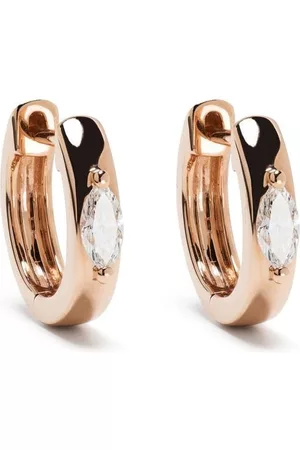 Anita Pendientes huggies en oro de 18kt con diamantes