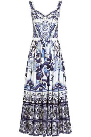 Dolce & Gabbana Vestido tipo bustier con estampado Mayólica