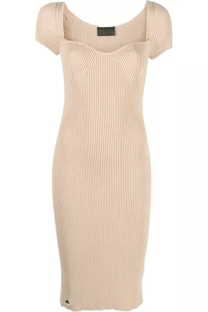 Philipp Plein Vestido midi de canalé