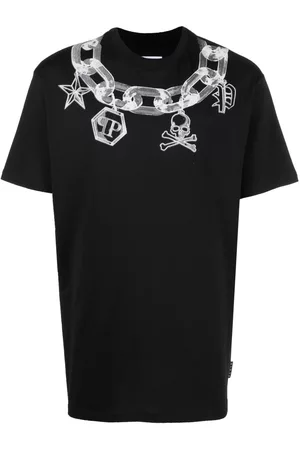 Philipp Plein Camiseta con collar estampado