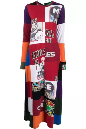 Colville Vestido largo con diseño de patchwork
