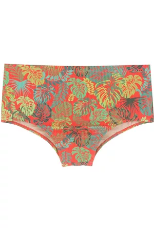 AMIR SLAMA Bañador con estampado de hoja