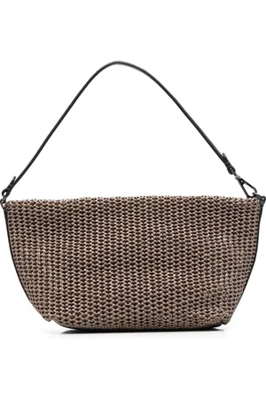 Brunello Cucinelli Bolso de hombro con efecto de rafia
