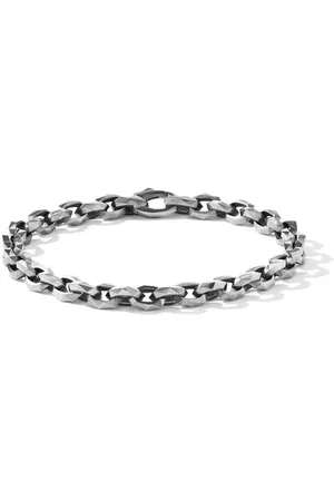 David Yurman Pulsera Torqued Faceted Chain Link de 7 mm en plata de ley