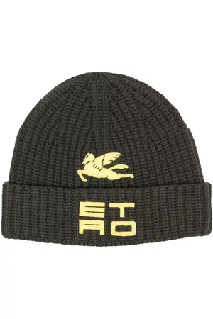 Etro Gorro de canalé con logo bordado