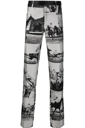 BILLIONAIRE Pantalones slim con motivo de caballo