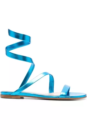 Gianvito Rossi Sandalias metalizadas cruzadas