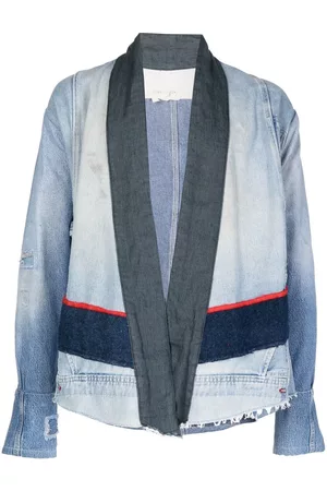 GREG LAUREN Chaqueta vaquera con estilo patchwork