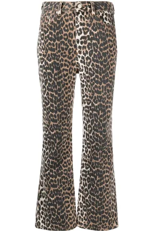 Ganni Vaqueros capri Betzy con motivo de leopardo