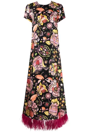 La DoubleJ Vestido largo Swing con motivo floral