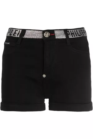 Philipp Plein Pantalones vaqueros cortos con logo y detalles