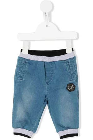 Philipp Plein Pantalones Hexagon con placa del logo