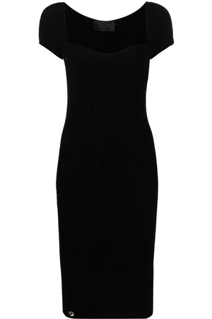 Philipp Plein Vestido midi de canalé