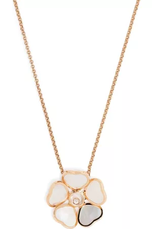 Chopard Collar Happy Hearts Flower en oro rosa de 18 ct con diamantes