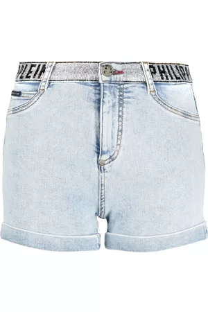 Philipp Plein Pantalones vaqueros cortos con logo y detalles