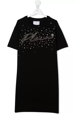 Philipp Plein Vestido estilo camiseta con logo bordado