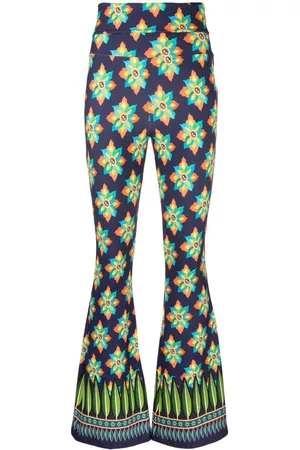La DoubleJ Pantalones acampanados con motivo gráfico