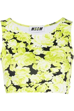 Msgm Top corto con estampado floral