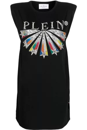 Philipp Plein Vestido estilo camiseta con detalle del logo