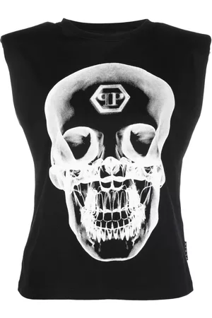 Philipp Plein Top sin mangas con motivo gráfico