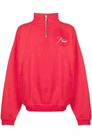 Rhude Sudadera con media cremallera y bordado