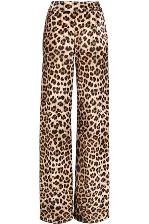 Philipp Plein Pantalones acampanados con motivo de leopardo