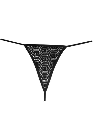 Philipp Plein Tanga con logo de strass
