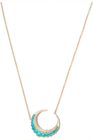 JACQUIE AICHE Collar Crescent Moon pequeño en oro amarillo de 14 ct