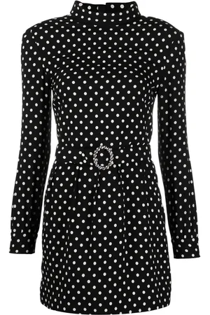 Saint Laurent Vestido corto con motivo de lunares