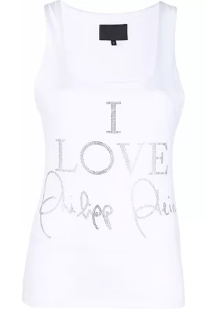 Philipp Plein Top de tirantes con detalle de cristales