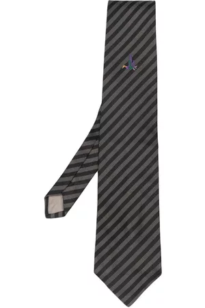 VERSACE Corbata con rayas bordadas