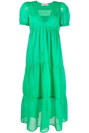 BLANCA Vestido estilo columna con volantes