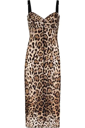 Dolce & Gabbana Vestido midi con estampado de leopardo