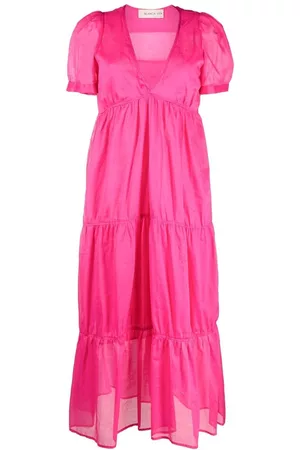 BLANCA Vestido estilo columna con volantes