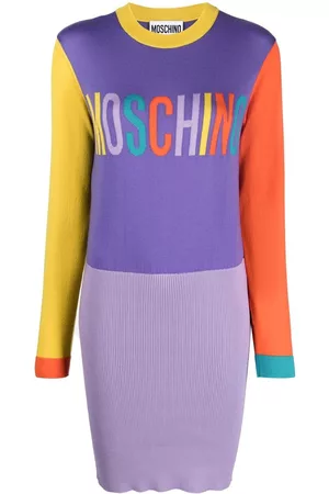 Moschino Vestido estilo jersey con logo en intarsia