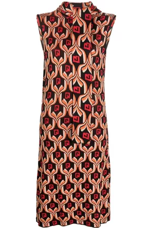 Paco rabanne Vestido midi sin mangas con motivos