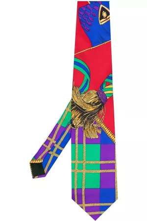 VERSACE Corbata con motivo gráfico 1990