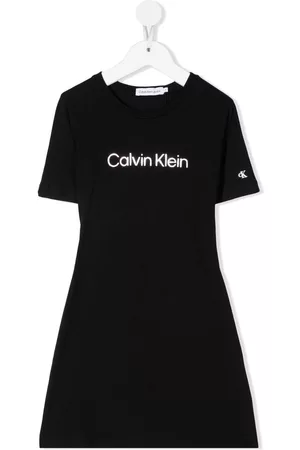Calvin Klein Vestido acampanado con logo estampado