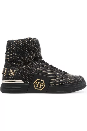 Philipp Plein Zapatillas altas con efecto de piel de serpiente