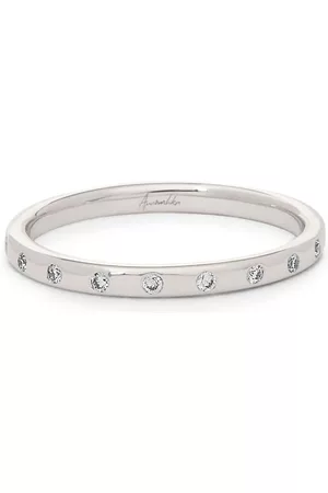 ANNOUSHKA Anillo de compromiso en oro blanco de 18 ct con diamantes y rubíes