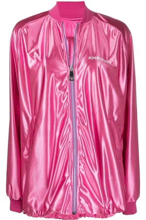 Khrisjoy Chaqueta bomber metalizada con logo