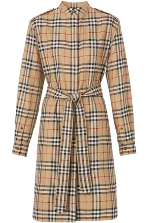 Burberry Vestido camisero con motivo Vintage Check